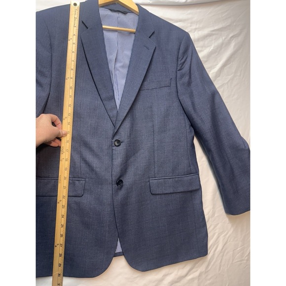 Banana Republic Mens Tailored Slim Fit Blazer 44R Light Plaid Polyester Blend - Picture 3 of 11